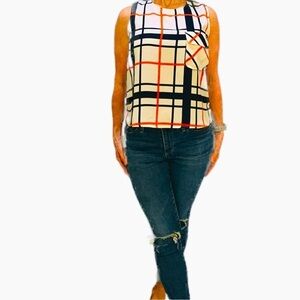 Zara Basic Patterned Stripe Blouse S